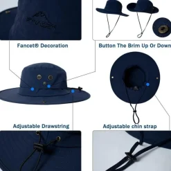 Comhats UPF 50+ Sonnenhut mit breiter Krempe, wasserdicht, windfest, ideal für