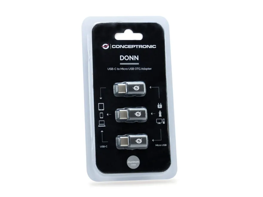 Conceptronic DONN USB-C to Micro USB OTG Adapter 3-Pack