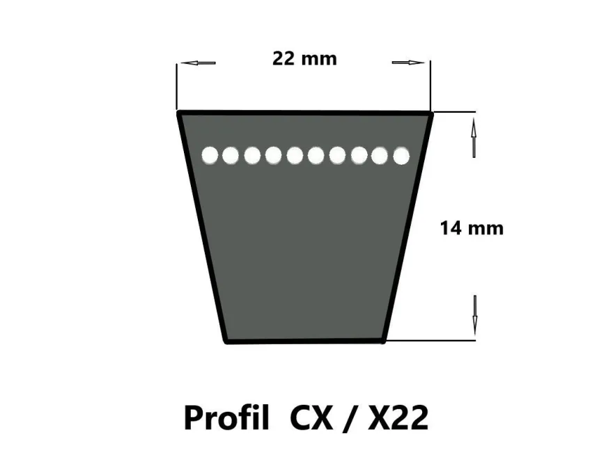 Continental Conti®VX CX59 - 22 x 1558 Ld, Keilriemen, flankenoffen formgezahnt