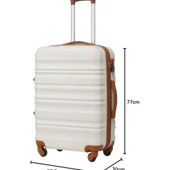 Coolife Hartschalen-Koffer Trolley mit TSA-Schloss, 4 Rollen, Großer Koffer