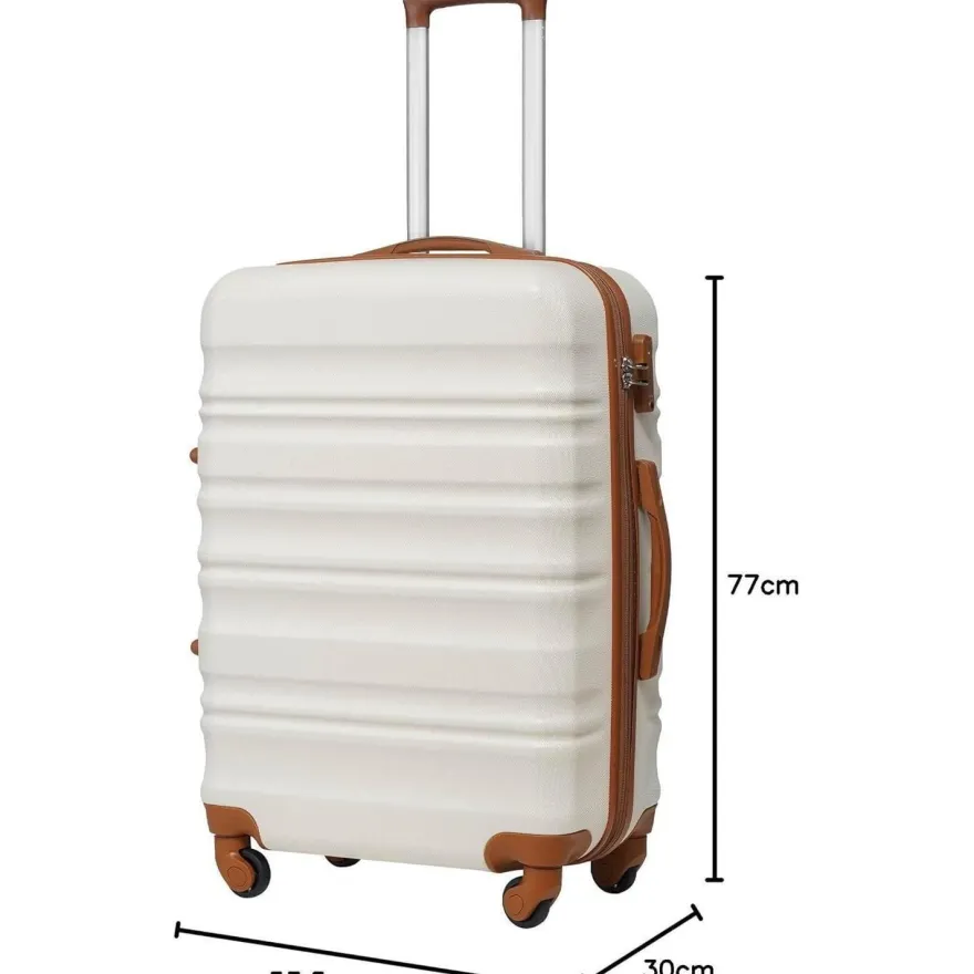 Coolife Hartschalen-Koffer Trolley mit TSA-Schloss, 4 Rollen, Großer Koffer