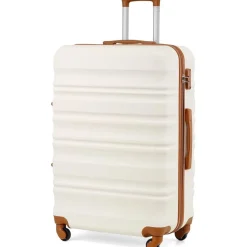 Coolife Hartschalen-Koffer Trolley mit TSA-Schloss, 4 Rollen, Großer Koffer