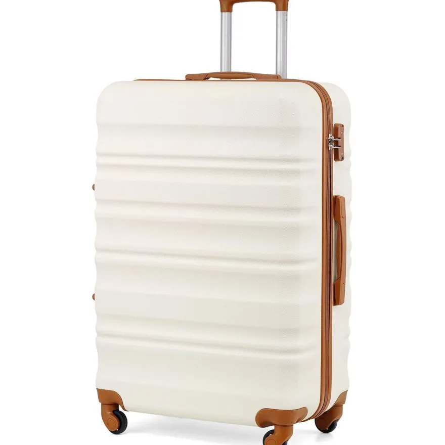 Coolife Hartschalen-Koffer Trolley mit TSA-Schloss, 4 Rollen, Großer Koffer