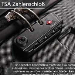 Coolife Premium Hartschalenkoffer 4 Rollen Handgepäck TSA-Schloss Schwarz