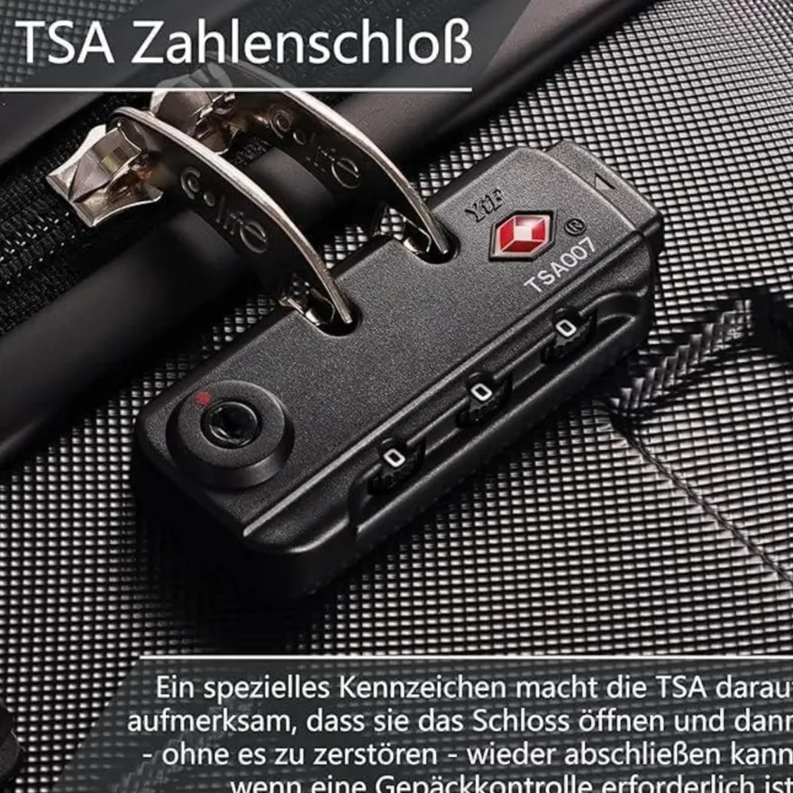 Coolife Premium Hartschalenkoffer 4 Rollen Handgepäck TSA-Schloss Schwarz