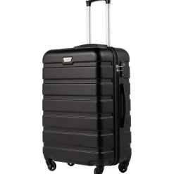 Coolife Premium Hartschalenkoffer 4 Rollen Handgepäck TSA-Schloss Schwarz