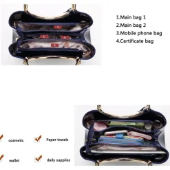 Coolives Damen Handtasche Königsblau in Lederoptik