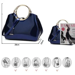 Coolives Damen Handtasche Königsblau in Lederoptik