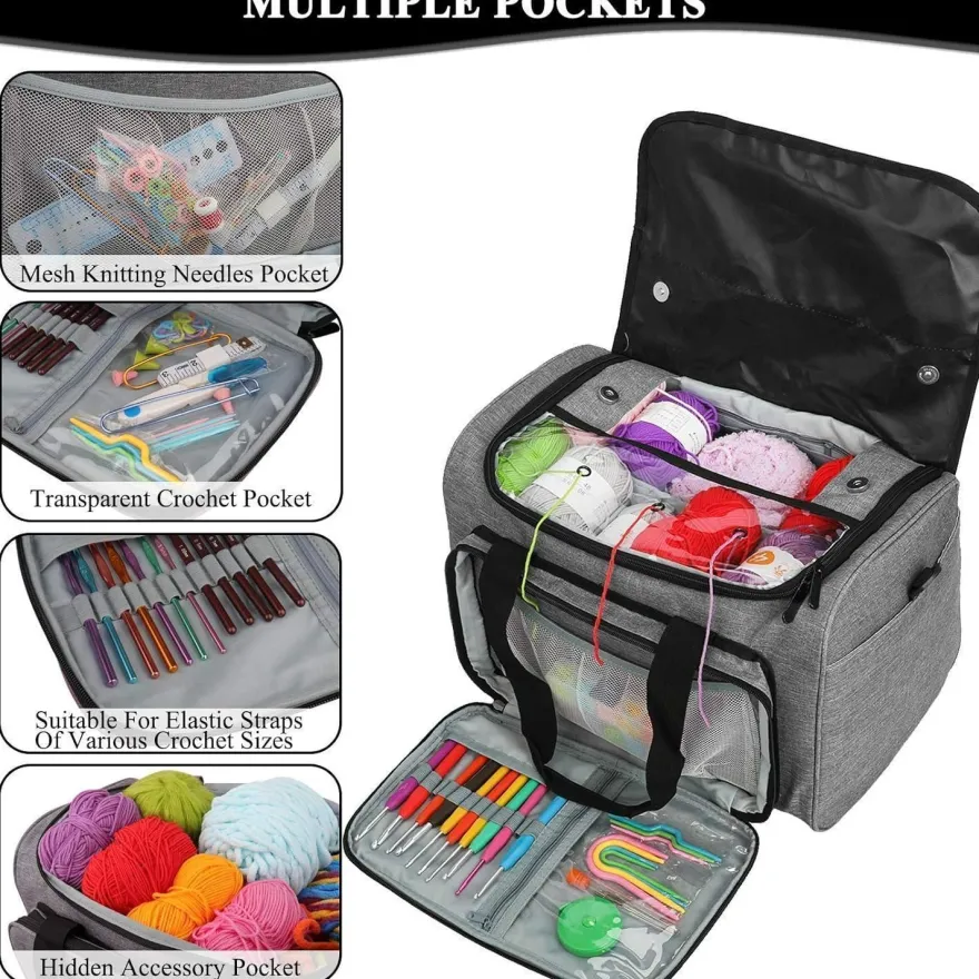 Coopay Häkeltasche mit PVC-Oberseite, groß, wasserdicht