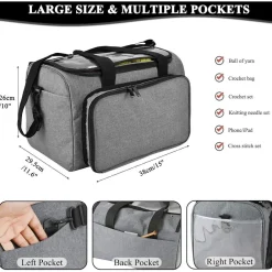 Coopay Häkeltasche mit PVC-Oberseite, groß, wasserdicht
