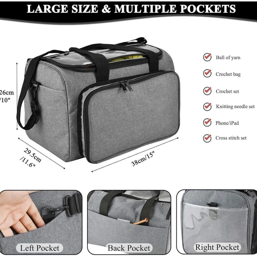 Coopay Häkeltasche mit PVC-Oberseite, groß, wasserdicht