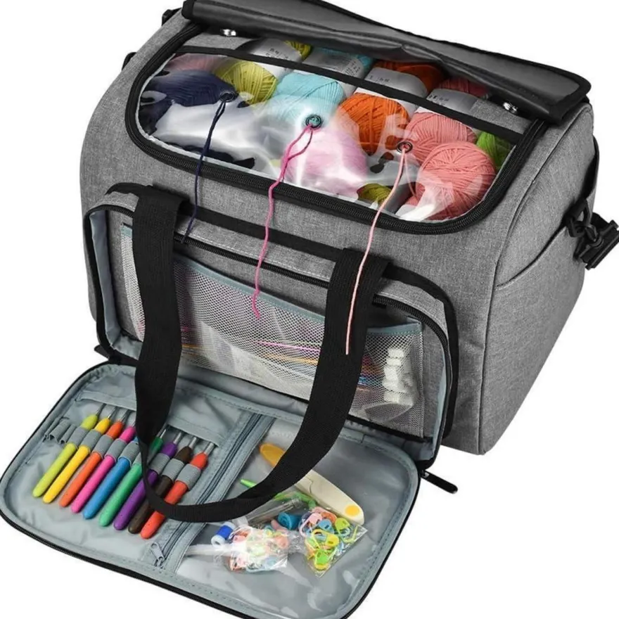 Coopay Häkeltasche mit PVC-Oberseite, groß, wasserdicht
