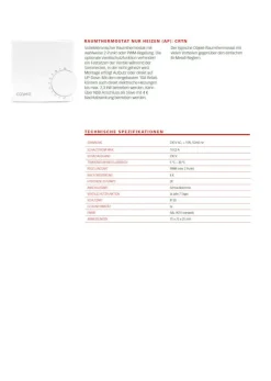 Cosmo elektronischer Raumthermostat 230V Heizen Aufputz RAL9010