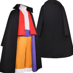 Cosplay One Piece Wano Country Luffy Kostume Hut Mantel Halloween Karneval Anzug
