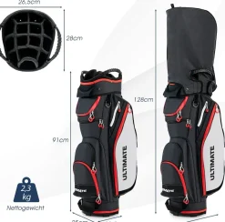 Costway Golftasche, Golfreisetasche Cartbag mit Regenhaube und Getränkekühltasche