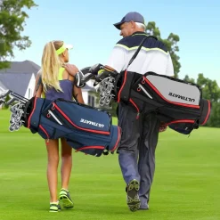 Costway Golftasche, Golfreisetasche Cartbag mit Regenhaube und Getränkekühltasche