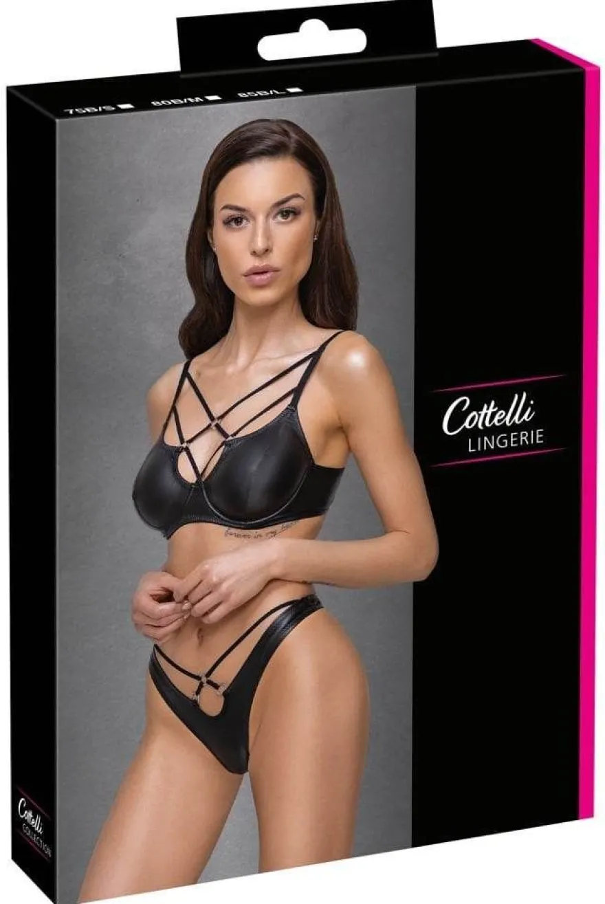 Cottelli Lingerie - Mattes BH-Set mit Riostring