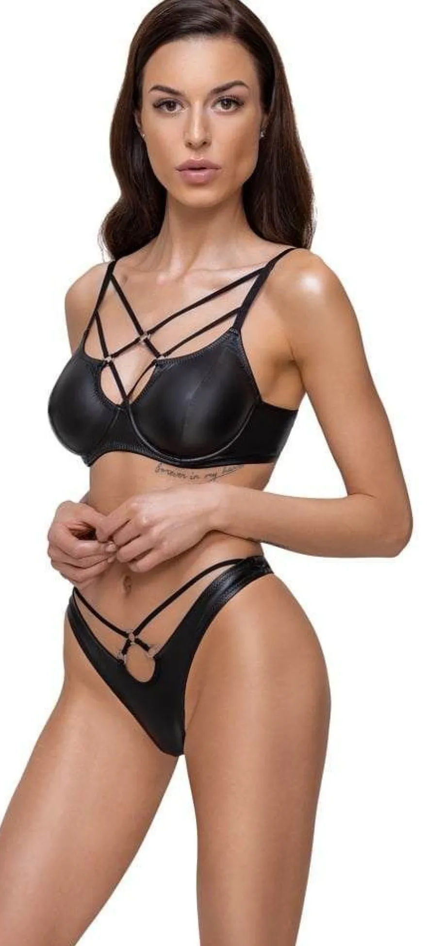 Cottelli Lingerie - Mattes BH-Set mit Riostring