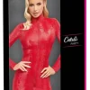 Cottelli PARTY Enges Extrakurzes Kleid - Rote Snakeskin