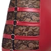 Cottelli PARTY Wetlook Neckholder-Top und Minirock Set, rot/schwarz
