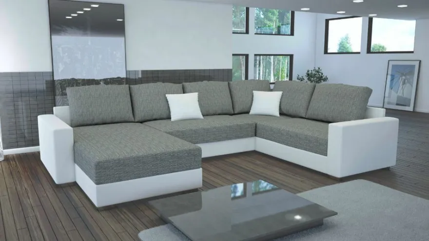 Couch Garnitur Ecksofa Sofagarnitur Sofa STY 4 U Wohnlandschaft Schlaffunktion