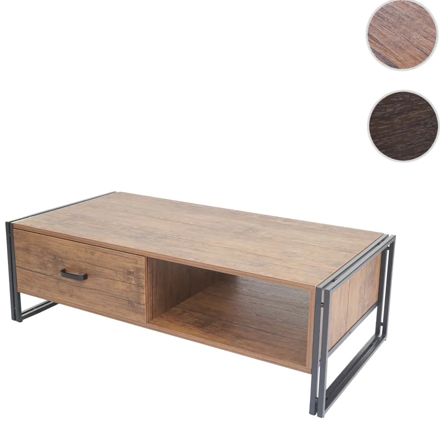 Couchtisch HWC-A27, Beistelltisch Wohnzimmertisch, 41x120x60cm 3D-Struktur