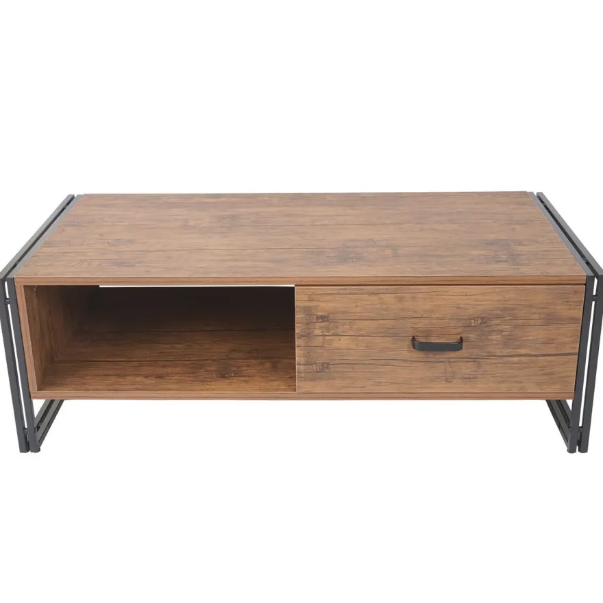 Couchtisch HWC-A27, Beistelltisch Wohnzimmertisch, 41x120x60cm 3D-Struktur