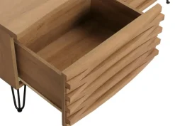 Couchtisch HWC-M49, 3D-Design 2 Schubladen MDF Metall 46x110x55cm