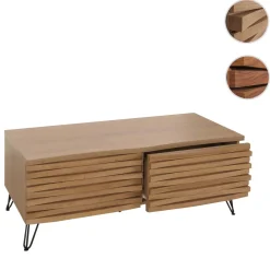 Couchtisch HWC-M49, 3D-Design 2 Schubladen MDF Metall 46x110x55cm