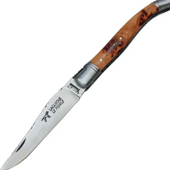 Coutellerie Le Fidele, Laguiole Taschenmesser geschmiedet, Wacholderholz Lederetui