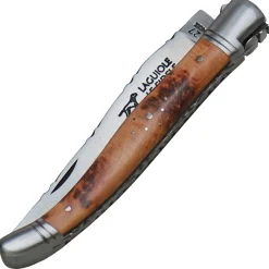Coutellerie Le Fidele, Laguiole Taschenmesser geschmiedet, Wacholderholz Lederetui
