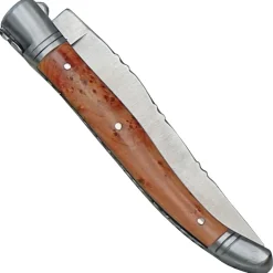 Coutellerie Le Fidele, Laguiole Taschenmesser geschmiedet, Wacholderholz Lederetui