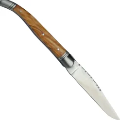 Coutellerie Le Fidele, Laguiole Taschenmesser Olivenholz Griff Lederetui