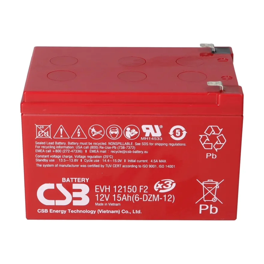 CSB EVH12150 High-Cycle AGM Bleiakku 12V 15Ah T2 / Faston 6,3 mm