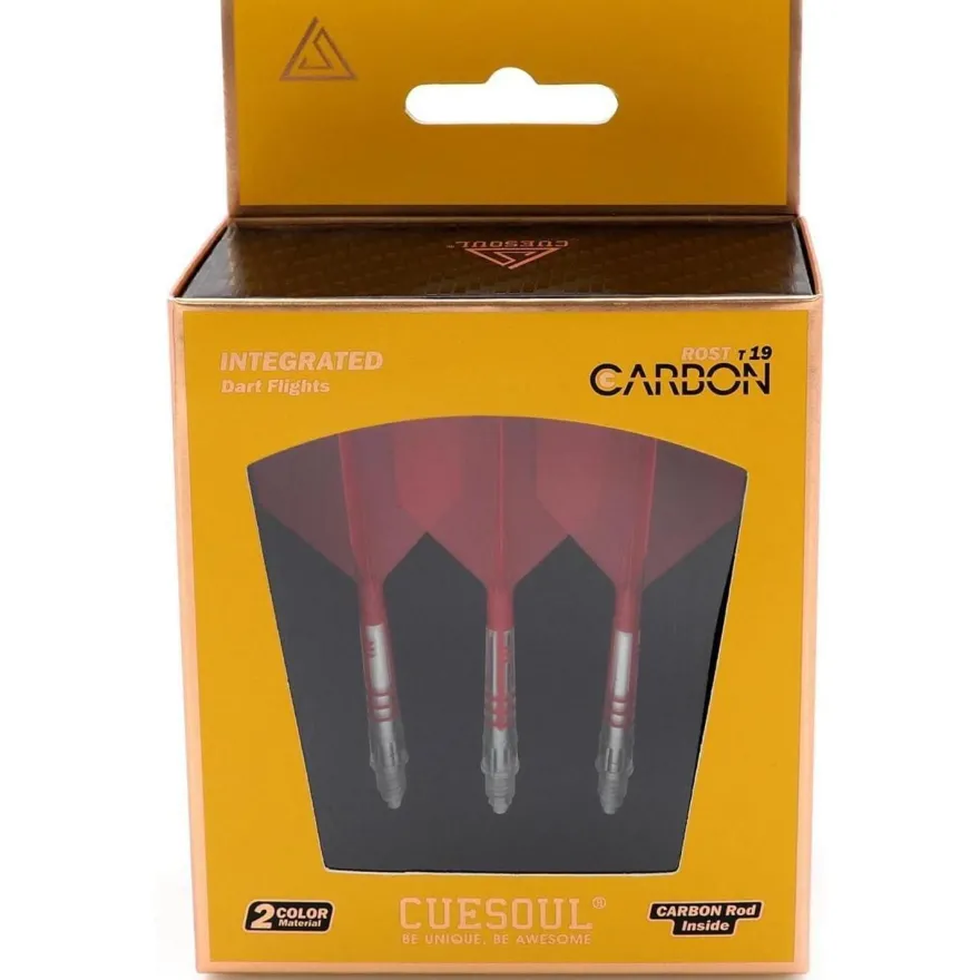 Cuesoul ROST T19 Carbon Integrierter Dartschaft & Flight Big Wing-Form, 3er-Set