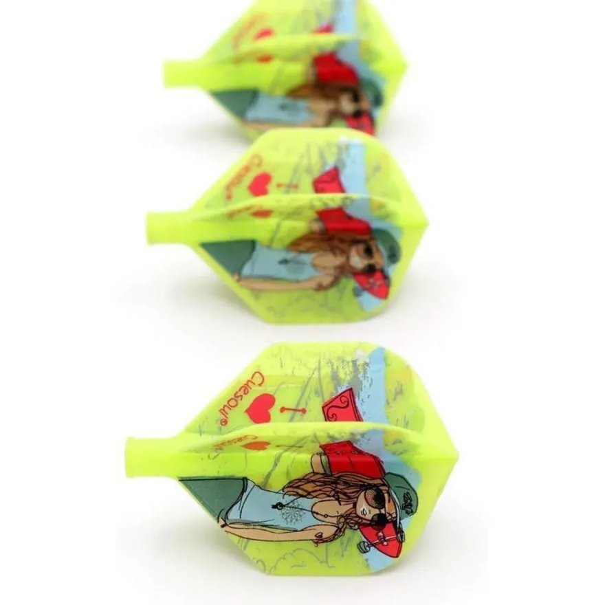 Cuesoul TERO AK4 Dart Flights Standard/Slim - Attraktives Muster, 3er Set