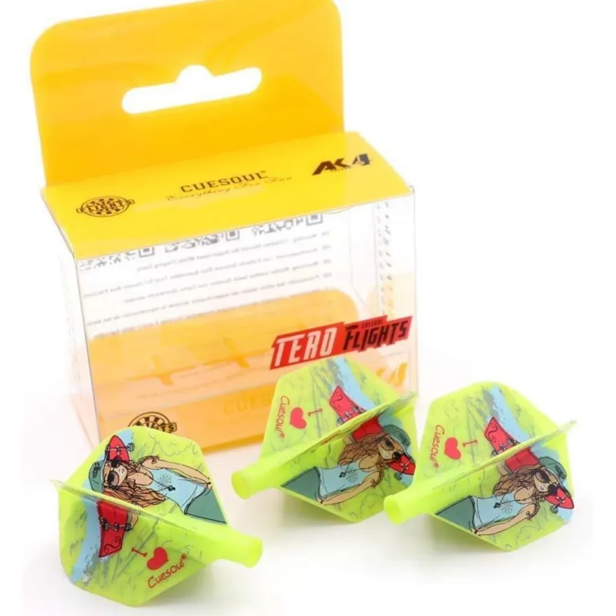 Cuesoul TERO AK4 Dart Flights Standard/Slim - Attraktives Muster, 3er Set