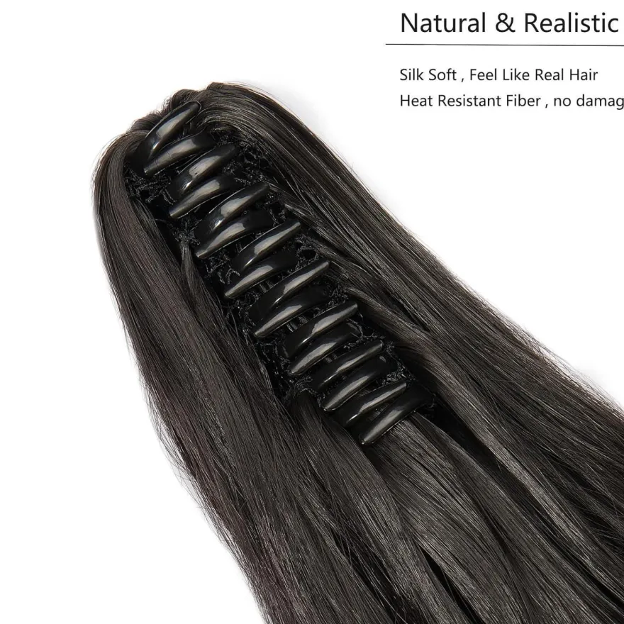 Cybelleza Clip in Ponytail Extensions Zopf Haarteil Gewellt Lockig Kunsthaare