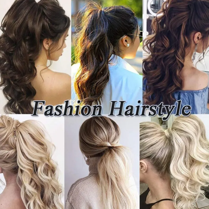 Cybelleza Clip in Ponytail Extensions Zopf Haarteil Gewellt Lockig Kunsthaare