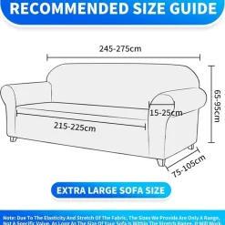 Cycmaco High Stretch 4-Sitzer Sofa Überzug, rutschfest, waschbar, Jacquard