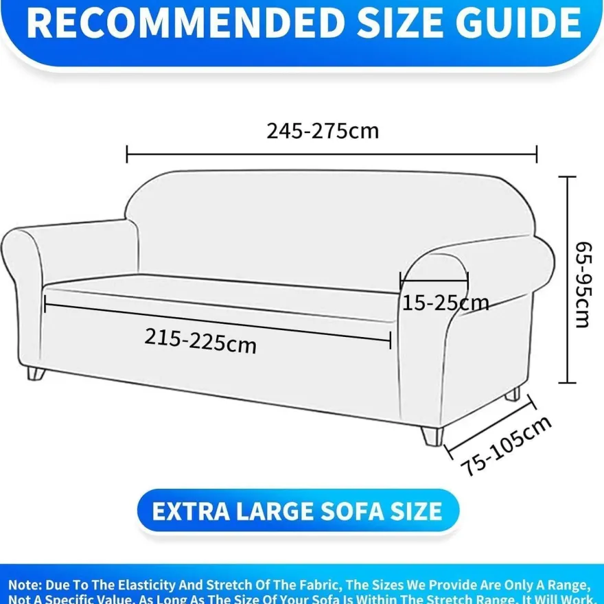 Cycmaco High Stretch 4-Sitzer Sofa Überzug, rutschfest, waschbar, Jacquard
