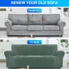 Cycmaco Samt Sofa Überzug 2 Sitzer, elastisch, rutschfest, hellgrün