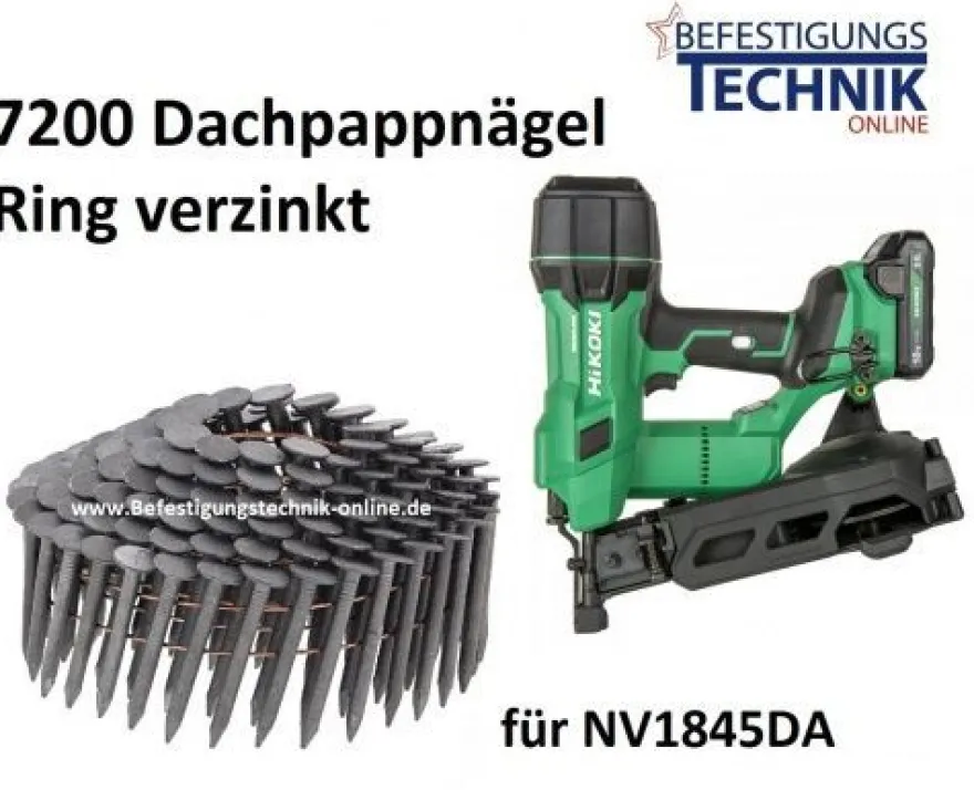 Dachpappnägel 3,1x25mm Ring verzinkt für Hikoki Metabo Akku Dachpappnagler NV1845DA