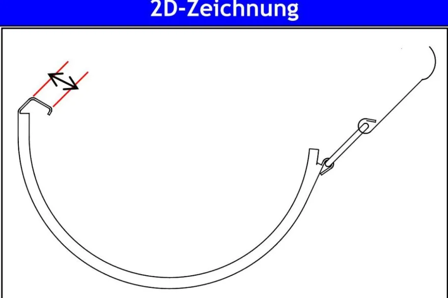 Dachrinnenverbinder Rinnenverbinder Zink 6, 7, 8-tlg Titanzink 250, 280, 333mm