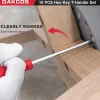 DAKCOS 10-teiliges Sechskantschlüssel Set mit T-Griff und Quergriffen, SAE/INCH