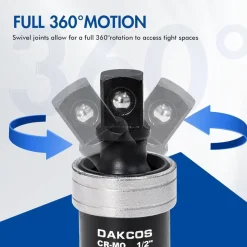DAKCOS 3-tlg. Kraft-Kugelgelenk Kreuzgelenk-Set 1/4