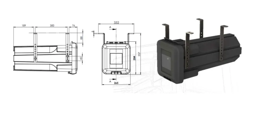 Daken Sliden LKW Feuerlöscherkasten Schutzbox für 6kg Feuerlöscher inkl. Halter