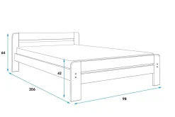 Dallas Erwachsenen- oder Kinderbett 90x200 mit Lattenrost (ohne Matratze) (Kiefer)
