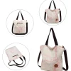 Damen Canvas Handtasche Schultertasche Multifunktionale Umhängetasche Schwarz