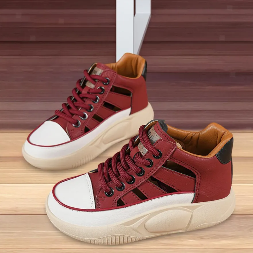 Damen-Freizeitschuhe, Plateau-Turnschuhe, rutschfeste Mode- mit dicken Sohlen,